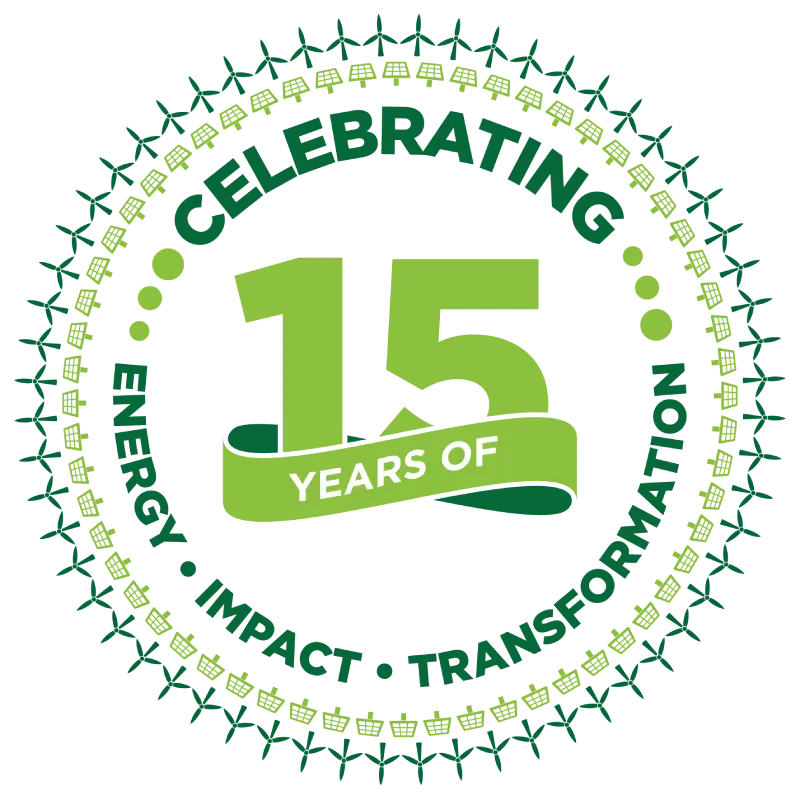 ReNew Power 15 Years Anniversary Logo