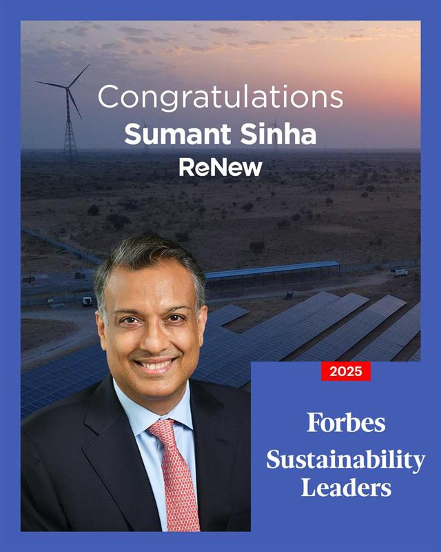 ReNew’s Founder, Chairman, & CEO on the Forbes Sustainability Leaders List